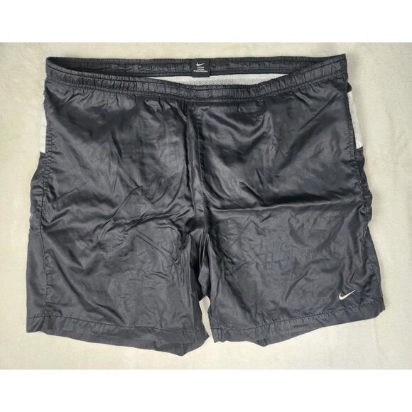 Vtg 90s Y2K Nike Mens Lined Swim Shorts Swoosh Men XXL Logo Pockets Drawstring - Picture 2 of 14